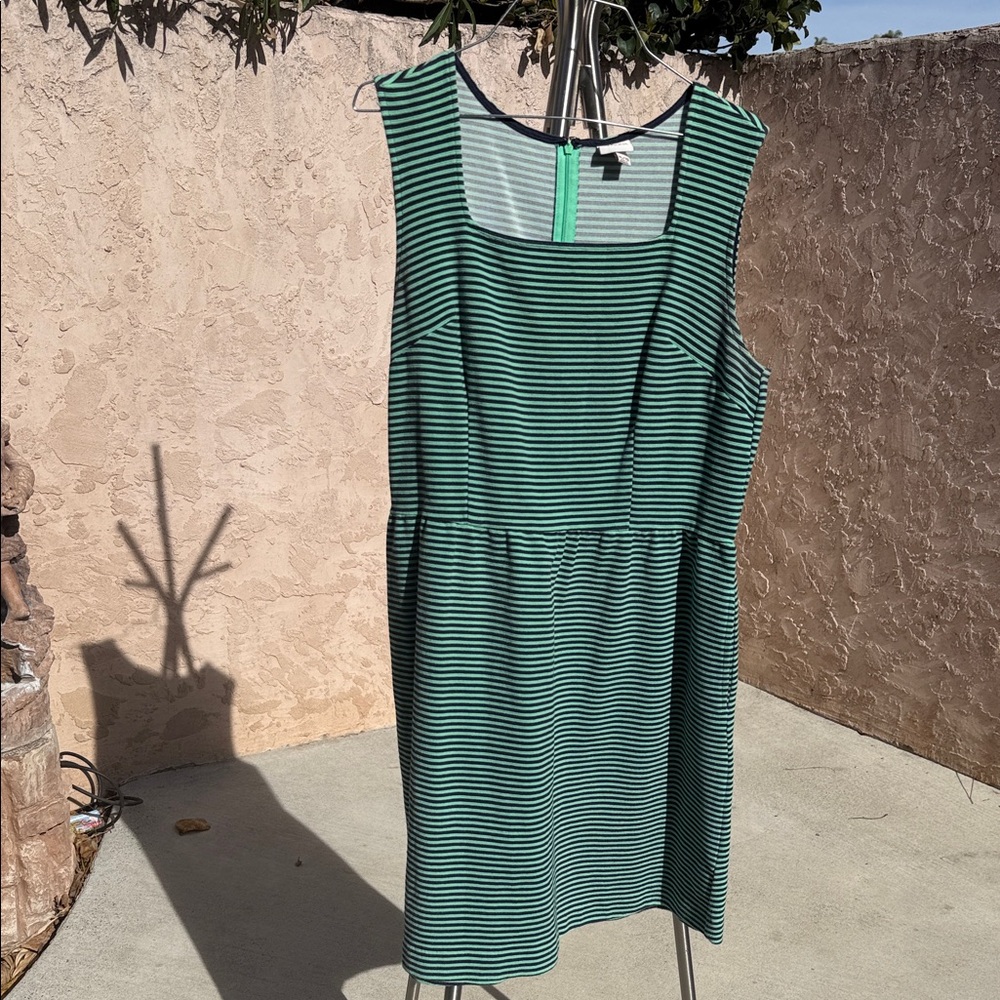 Merona Green and Black Striped Midi Dress